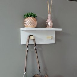 Cabideiro de Parede MDF 30cm Pinus Organizador Prateleira - 2
