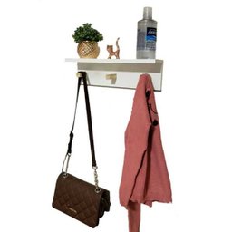 Cabideiro de Parede MDF 40cm Pinus Organizador Prateleira - 1