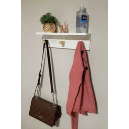 Cabideiro de Parede MDF 40cm Pinus Organizador Prateleira - 2