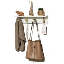 Cabideiro de Parede MDF 50CM Pinos Organizador Prateleira - 1