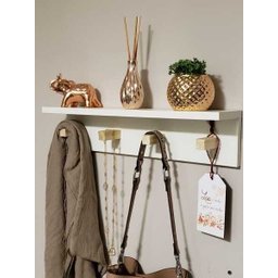 Cabideiro de Parede MDF 50CM Pinos Organizador Prateleira - 3