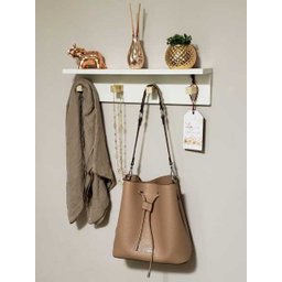 Cabideiro de Parede MDF 50CM Pinos Organizador Prateleira - 2