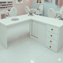 Ver imagem 2 de Mesa Nails Ellegance em L 117x150 Cm com Aspirador