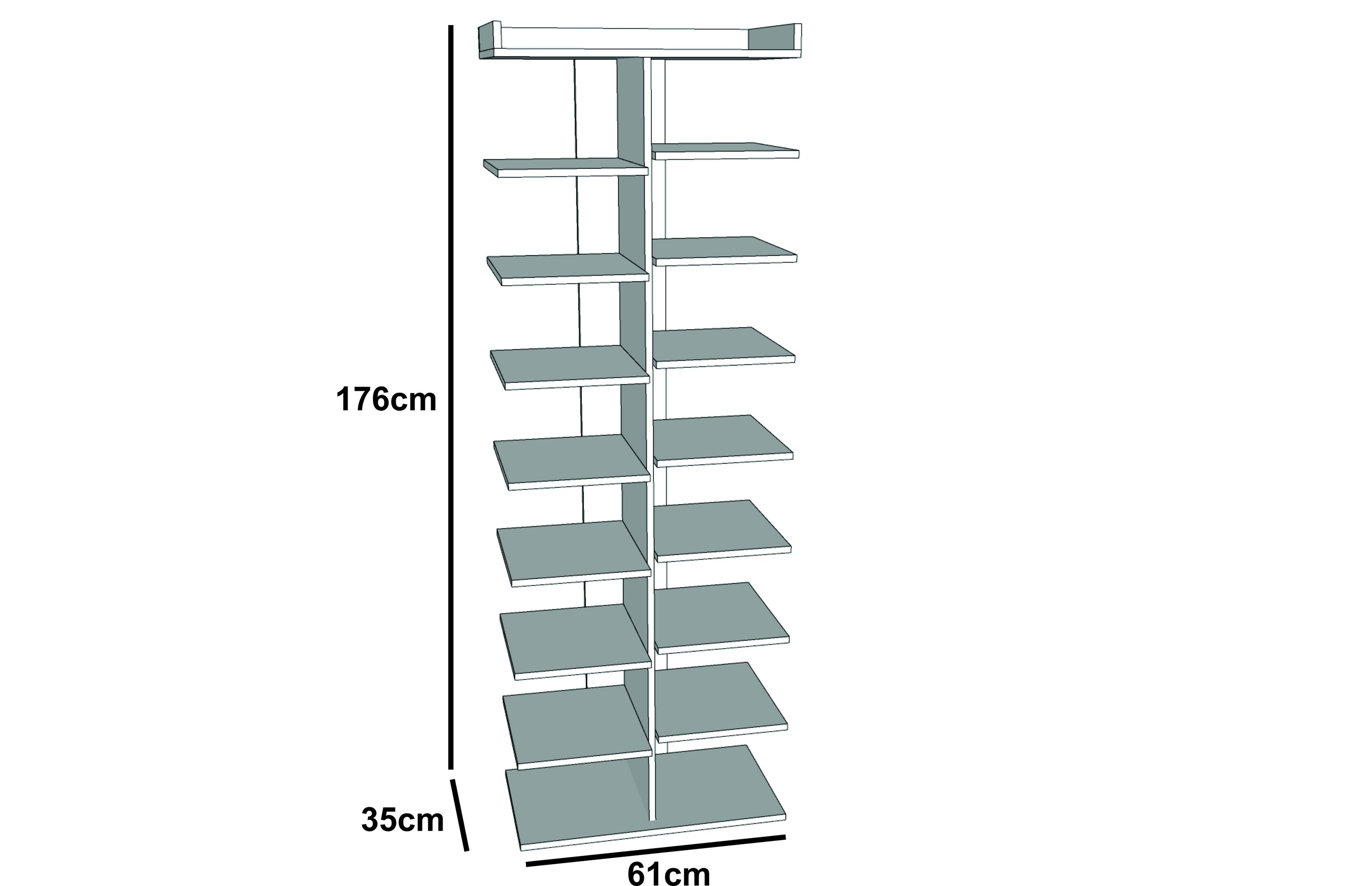 Sapateira Vertical Tripla Em Mdf Ferrary Branca