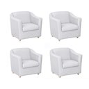 Ver imagem 1 de Kit 4 Poltronas Decorativa Tilla Matérial Sintético Branco - Twdecora