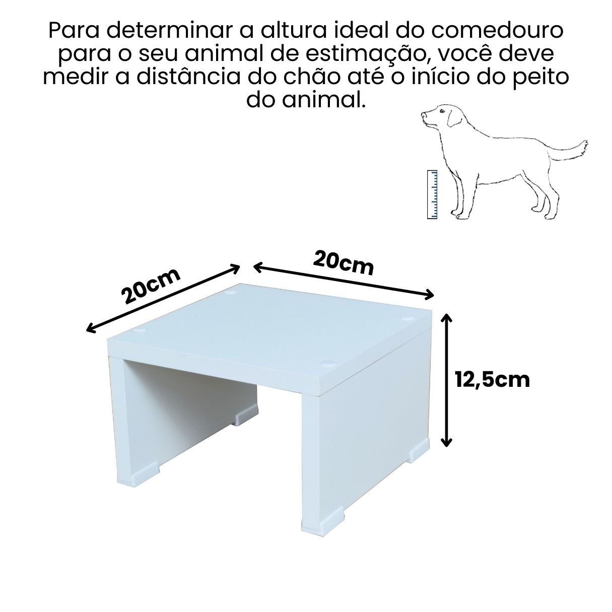 Base Comedouro Bebedouro Elevado Cachorro Pet Mdf:branco - 2