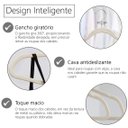 Ver imagem 2 de Kit 50 Cabide Veludo Slim Ultra Fino 45cm Não Escorrega Bege com Prata