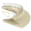 Ver imagem 1 de Kit 50 Cabide Veludo Slim Ultra Fino 45cm Não Escorrega Bege com Prata