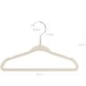 Kit 50 Cabide Veludo Slim Ultra Fino 45cm Não Escorrega Bege com Prata - 3
