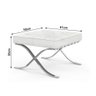 Puff Barcelona Cromado em Couro Natural Branco Cor Branco - 2