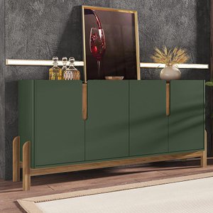 Aparador Buffet Sala Lizz 170cm Verde Oliva Marrom