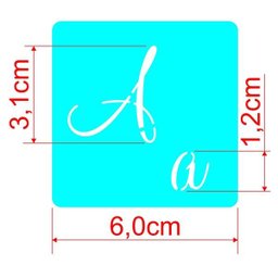 Stencil Molde Vazado Abecedário Com Letras E Números 6 x 6cm - 1 Stencil Molde Vazado Abecedário Com Letras E Números 6 x 6cm - 1