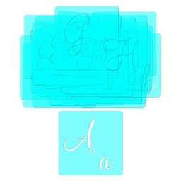 Stencil Molde Vazado Abecedário Com Letras E Números 6 x 6cm - 3 Stencil Molde Vazado Abecedário Com Letras E Números 6 x 6cm - 3