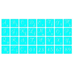 Stencil Molde Vazado Abecedário Com Letras E Números 6 x 6cm - 2 Stencil Molde Vazado Abecedário Com Letras E Números 6 x 6cm - 2
