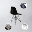 Ver imagem 4 de Mesa Sala de Jantar Industrial Quadrada Preta 90 com 4 Cadeiras Pretas Ferro Preto