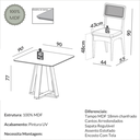 Ver imagem 3 de Conjunto Sala de Jantar Mesa Quadrada 90cm com 4 Cadeiras MDF Palha Sintética Pinhão/Bege Claro