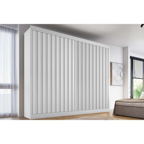Guarda Roupa Casal 2 Portas de Correr e 4 Gavetas Atlanta Branco - Europa