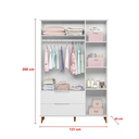 Ver imagem 4 de Quarto Infantil Completo Lunna Guarda Roupa 3 Portas Cômoda 1 Porta e Berço Retro - Mobili