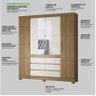 Guarda Roupa Casal 4 Portas, Espelho e 6 Gavetas Cádis - Amendoa Off White - 4
