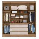 Ver imagem 3 de Guarda Roupa Casal 4 Portas, Espelho e 6 Gavetas Cádis - Amendoa Off White