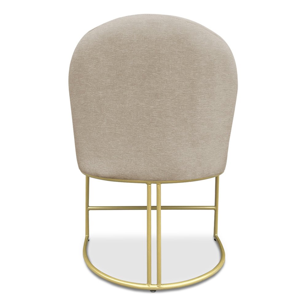 Kit 06 Cadeiras Poltrona de Jantar Bela Suede Base Metálica Industrial Dourado - Pallazio - 6