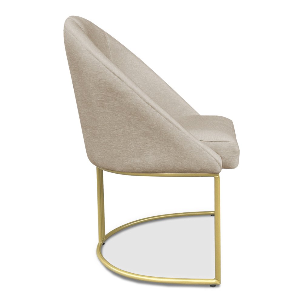 Kit 06 Cadeiras Poltrona de Jantar Bela Suede Base Metálica Industrial Dourado - Pallazio - 5