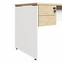 Ver imagem 4 de Mesa Escritório 160cm X 70cm Pé Painel Gaveteiro 2 Gav. F5 Cor:macadâmia com Branco