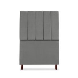 Cabeceira Estofada Cama Box Solteiro Carla 100cm com Frame Suede:cinza Escuro - 1