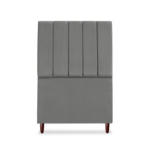 Cabeceira Estofada Cama Box Solteiro Carla 100cm com Frame Suede:cinza Escuro