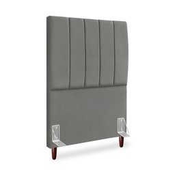 Cabeceira Estofada Cama Box Solteiro Carla 100cm com Frame Suede:cinza Escuro - 3