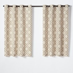 Cortina Rústica Capri Estampada 2,70 M X 1,60 M - Bege - 3