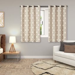Cortina Rústica Capri Estampada 2,70 M X 1,60 M - Bege - 2