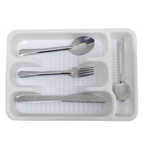 Jogo de Talheres Silver 25 Peças Aço Inox com Porta Talheres