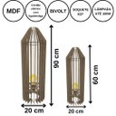 Ver imagem 3 de Luminária de Chão MDF PENEDO:Marrom/Kit com 2 - 90x20cm e 60x20cm