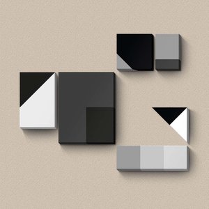 Geométrico Grey - Quadros ou Placas Modulares com X Peças