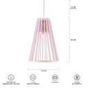 Ver imagem 6 de Luminária Pendente Madeira Koni 20cm Soquete E27 Cor Rosa Claro