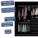 Ver imagem 3 de Guarda-roupa Casal 3 Portas de Correr com Espelho Gelius Royale - Preto Mdf