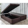 Cama Báu Box Base Queen Bipartido Suede Marrom com Pistão a Gás. - 3