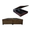 Cama Báu Box Base Queen Bipartido Suede Marrom com Pistão a Gás. - 2