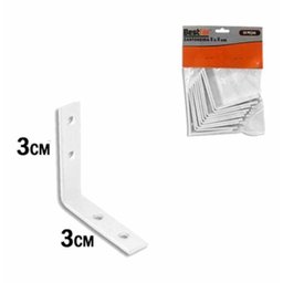 Cantoneira para Móveis 3x3cm Branca - Kit 2 Pacote com 10 Peças - 2