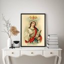 Ver imagem 2 de Quadro Decorativo Santa Cecília 45x34cm - com Vidro:madeira Branca