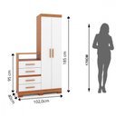 Ver imagem 4 de Armário Multiuso Batrol Primacy 2 Portas 4 Gavetas Freijó Off White