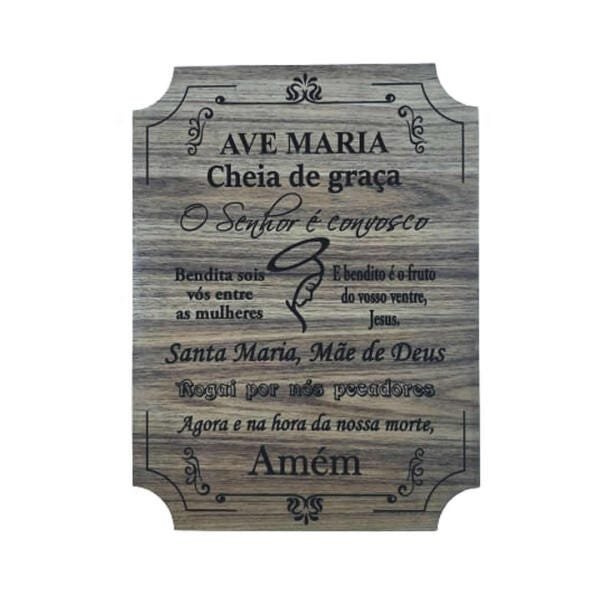 Quadro Religioso Ave Maria Entalhado em Mdf - 1