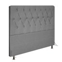 Ver imagem 1 de Cabeceira Topázio para Cama Box Queen 160 Cm Linho Cinza - D’rossi
