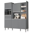 Ver imagem 1 de Cozinha Compacta Isabel 5 Portas e 1 Gaveta Cinza - Ajl Móveis