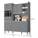 Ver imagem 4 de Cozinha Compacta Isabel 5 Portas e 1 Gaveta Cinza - Ajl Móveis