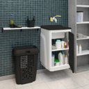 Ver imagem 7 de Gabinete para Lavanderia com Tanque Preto 01 Porta + Torneira com Duas Saídas Metal + Fita Veda Rosc