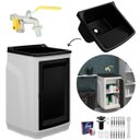 Ver imagem 1 de Gabinete para Lavanderia com Tanque Preto 01 Porta + Torneira com Duas Saídas Metal + Fita Veda Rosc