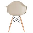 Ver imagem 4 de Kit 5 Cadeiras Charles Eames Eiffel Daw com Braços - Base de Madeira Clara - Nude