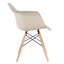 Ver imagem 3 de Kit 5 Cadeiras Charles Eames Eiffel Daw com Braços - Base de Madeira Clara - Nude